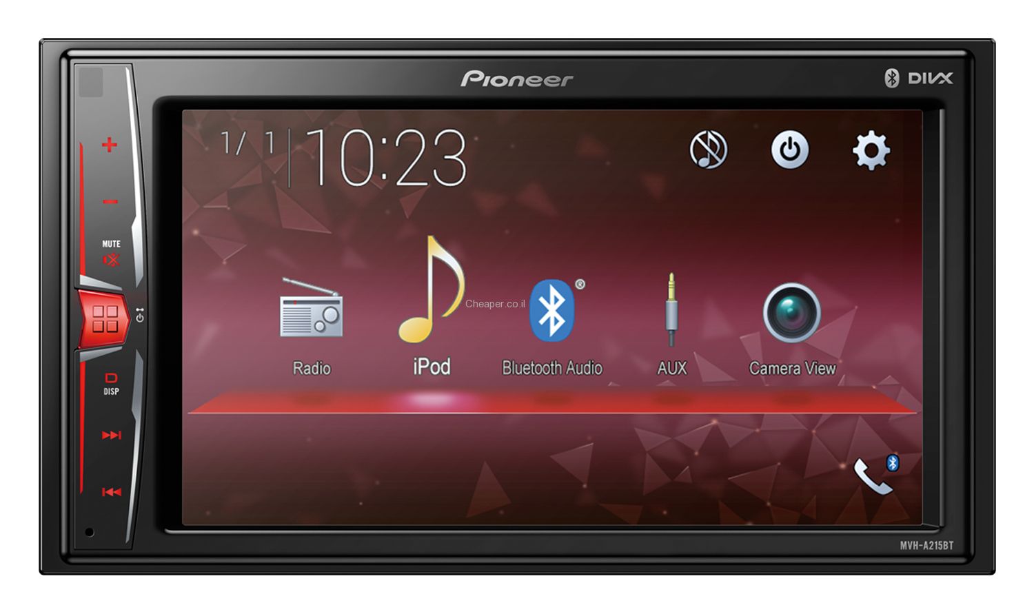 ����� ��������� ��� ���� 6.2" MVH-A215BT ���� PIONEER ����� ���� ��� ���� ���' ����� ����� �- Android Auto