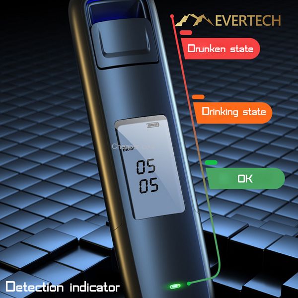 מכשיר נשיפון דיגיטלי EVERTECH לבדיקת ריכוז אלכוהול בדם | תצוגת מסך ...